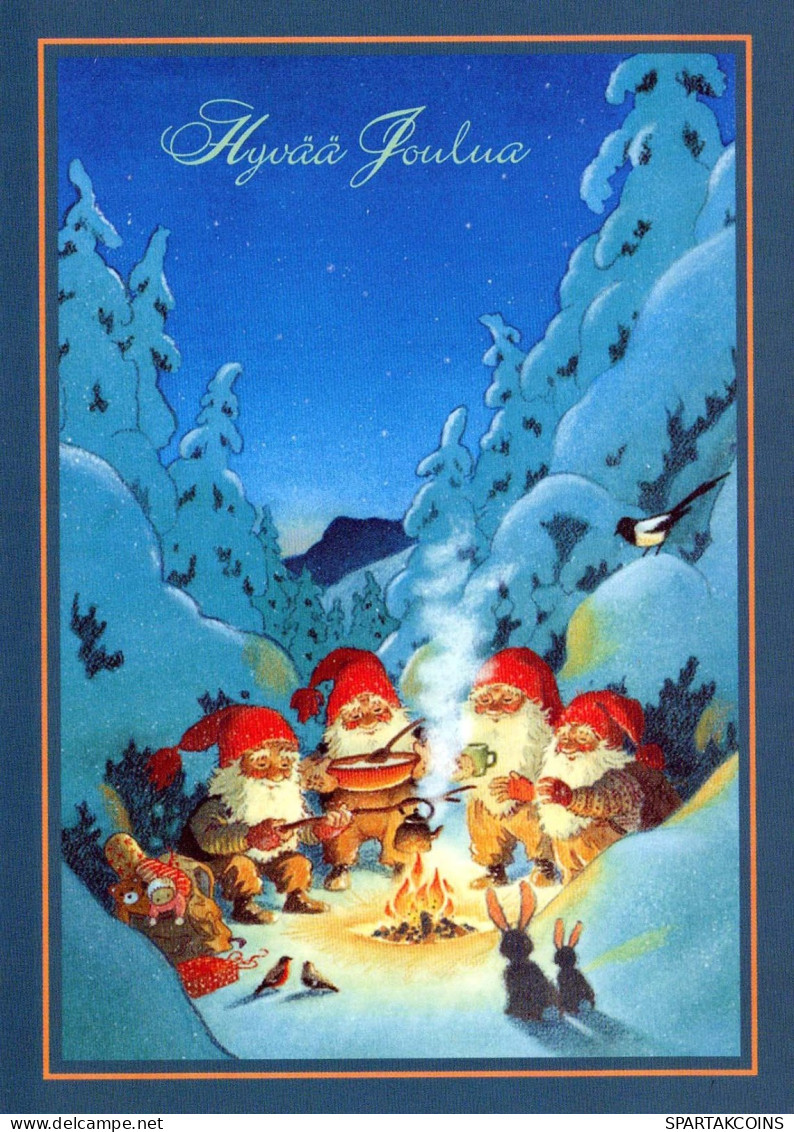 Neujahr Weihnachten GNOME Vintage Ansichtskarte Postkarte CPSM #PBM028.DE - Nouvel An