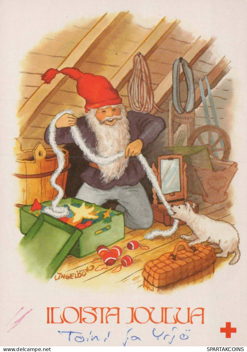 Neujahr Weihnachten GNOME Vintage Ansichtskarte Postkarte CPSM #PBL609.DE - Nouvel An