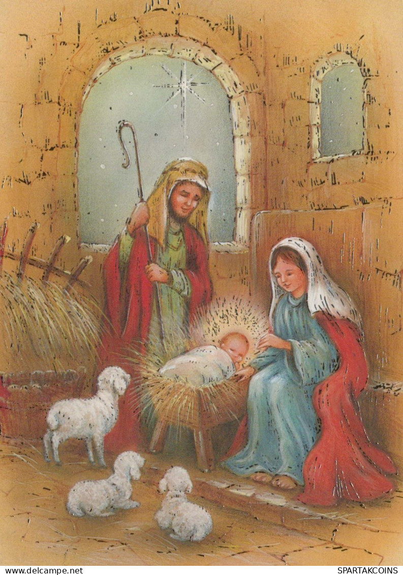 Jungfrau Maria Madonna Jesuskind Weihnachten Religion Vintage Ansichtskarte Postkarte CPSM #PBB750.DE - Vierge Marie & Madones