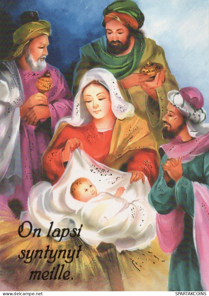 Jungfrau Maria Madonna Jesuskind Weihnachten Religion Vintage Ansichtskarte Postkarte CPSM #PBB878.DE - Vierge Marie & Madones