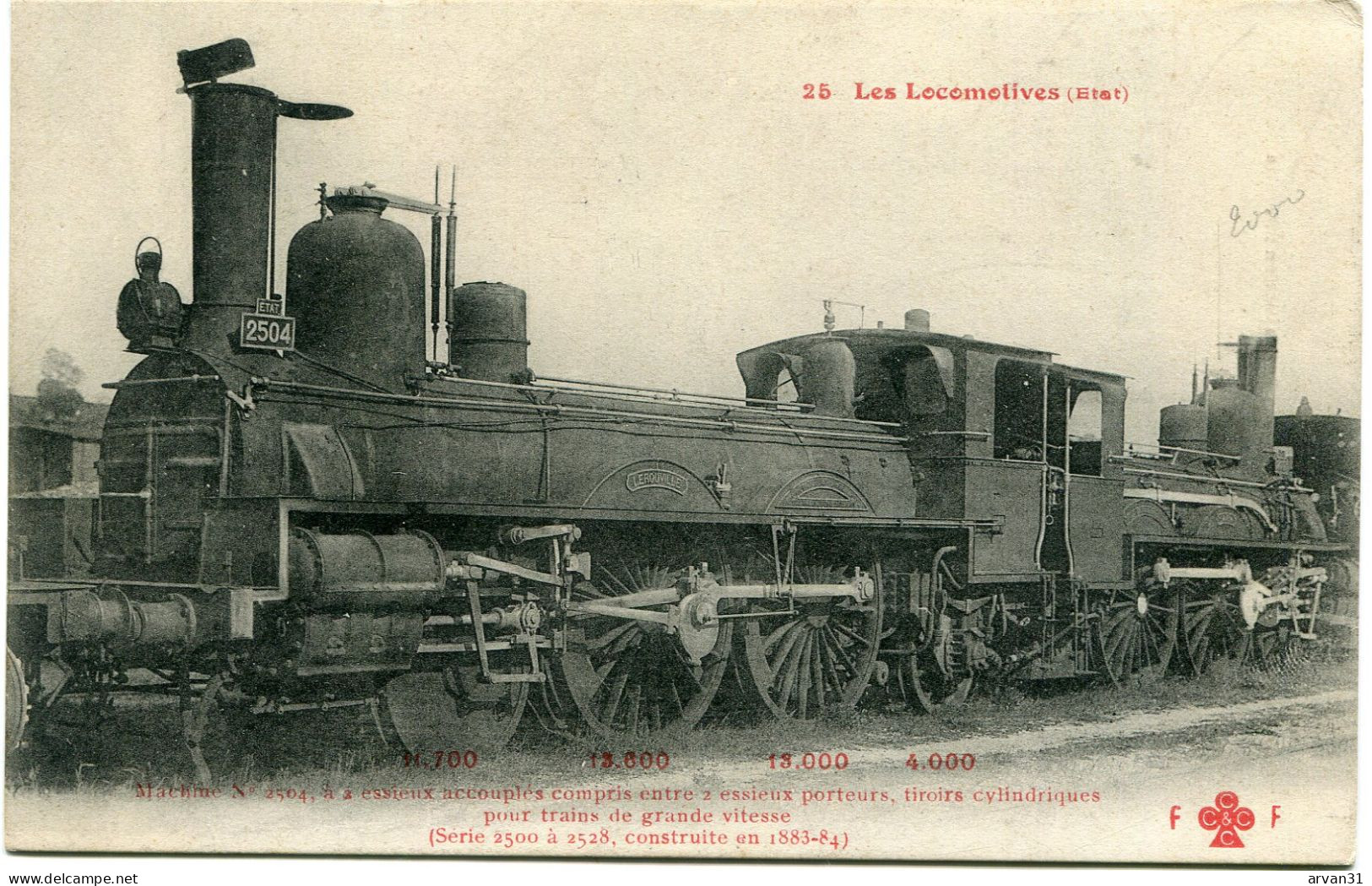 LES LOCOMOTIVES -  E T A T   --  MACHINE  N° 2 504 ==========================> REMISE Et PORT GRATUIT POSSIBLES    - - Treni