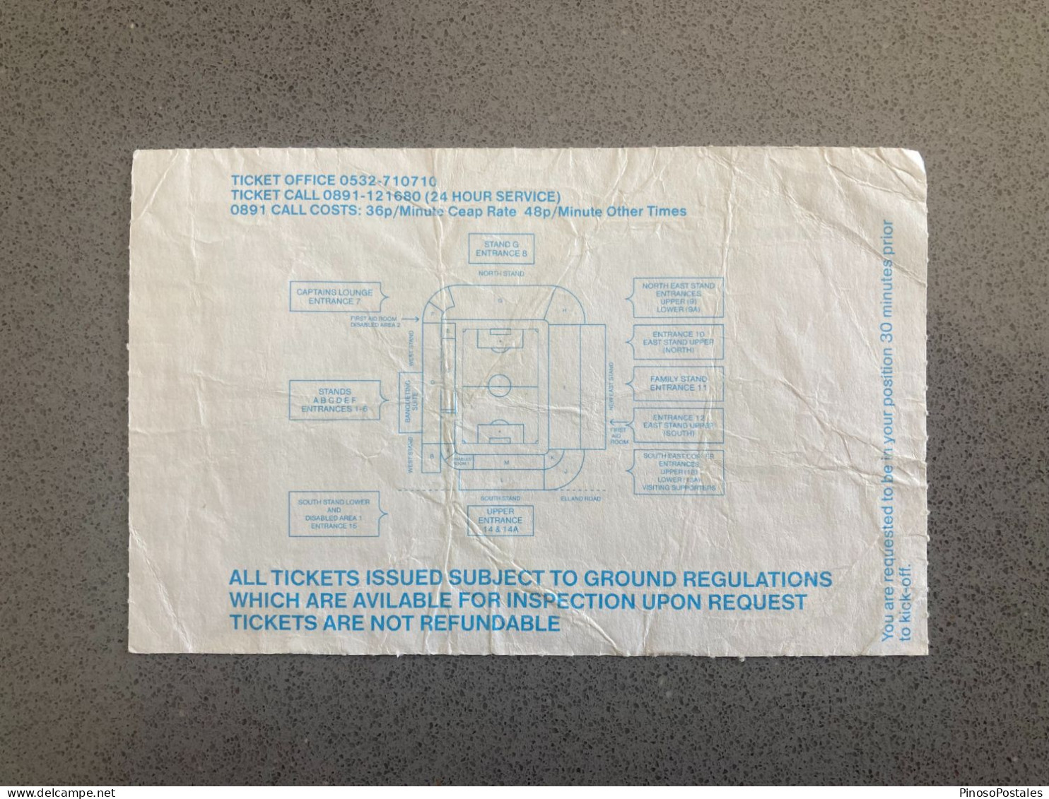 Leeds United V Oldham Athletic 1993-94 Match Ticket - Match Tickets