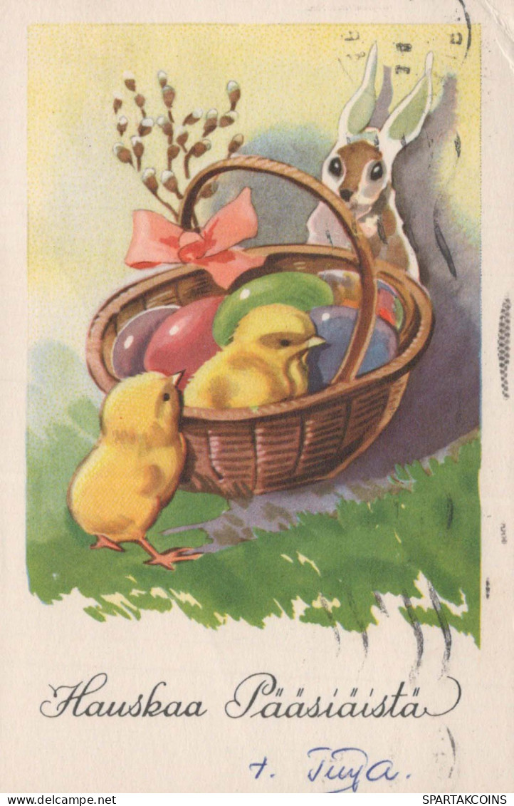 PASQUA POLLO UOVO Vintage Cartolina CPA #PKE092.IT - Pâques