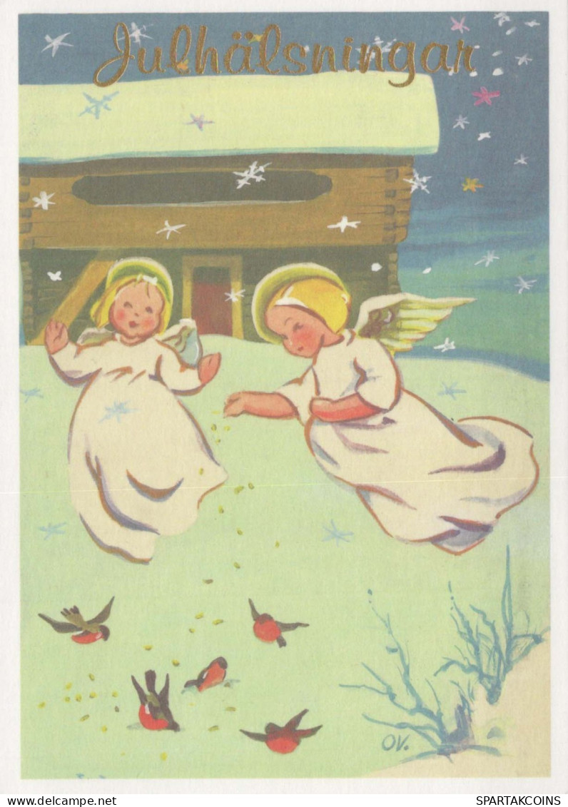 ANGELO Natale Vintage Cartolina CPSM #PBP458.IT - Engelen