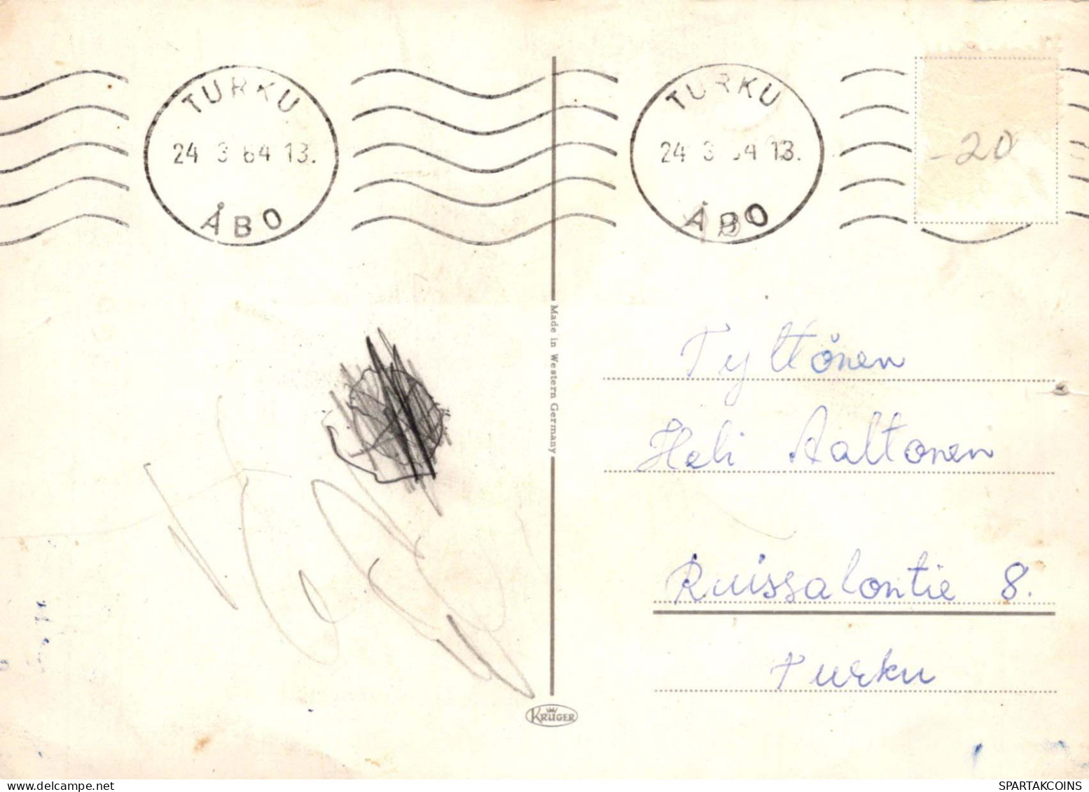 PASQUA POLLO UOVO Vintage Cartolina CPSM #PBO771.IT - Ostern