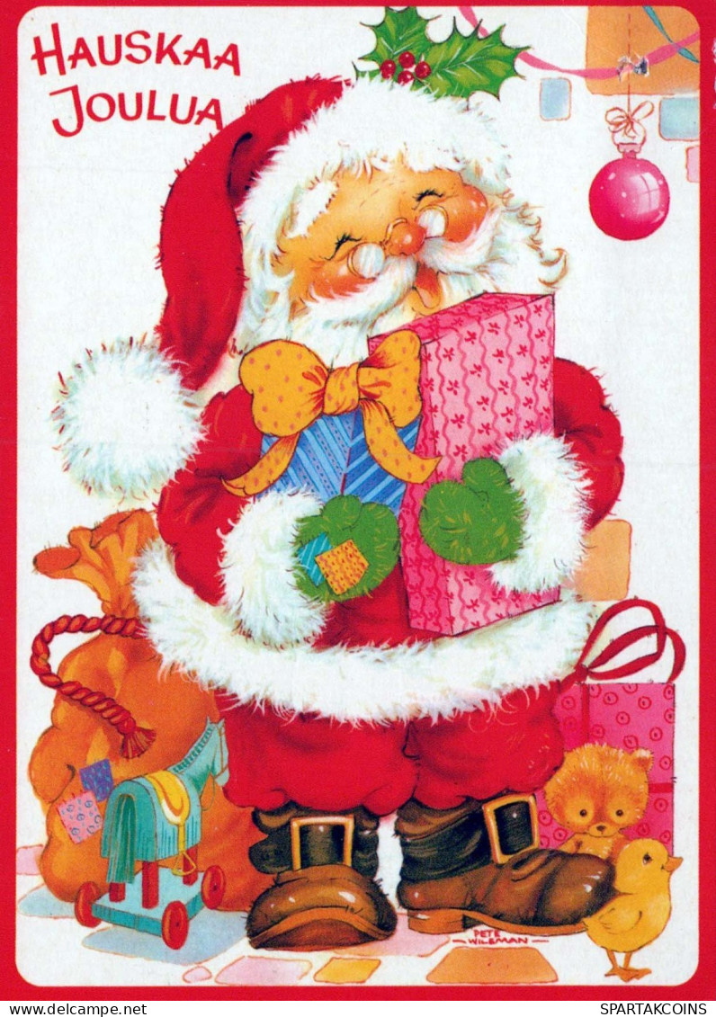 BABBO NATALE Buon Anno Natale Vintage Cartolina CPSM #PBL345.IT - Santa Claus