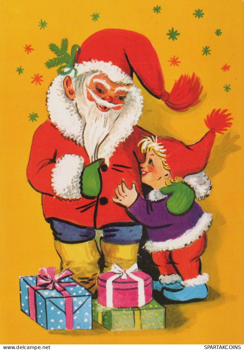 BABBO NATALE Buon Anno Natale Vintage Cartolina CPSM #PBL015.IT - Santa Claus