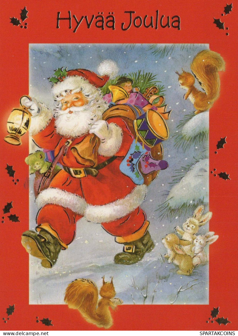 BABBO NATALE Buon Anno Natale Vintage Cartolina CPSM #PBL083.IT - Santa Claus