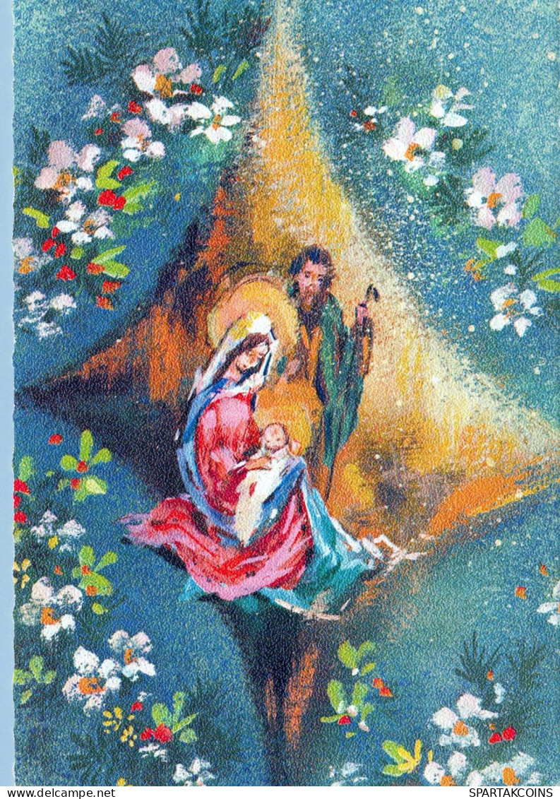 Vergine Maria Madonna Gesù Bambino Natale Religione Vintage Cartolina CPSM #PBB751.IT - Jungfräuliche Marie Und Madona
