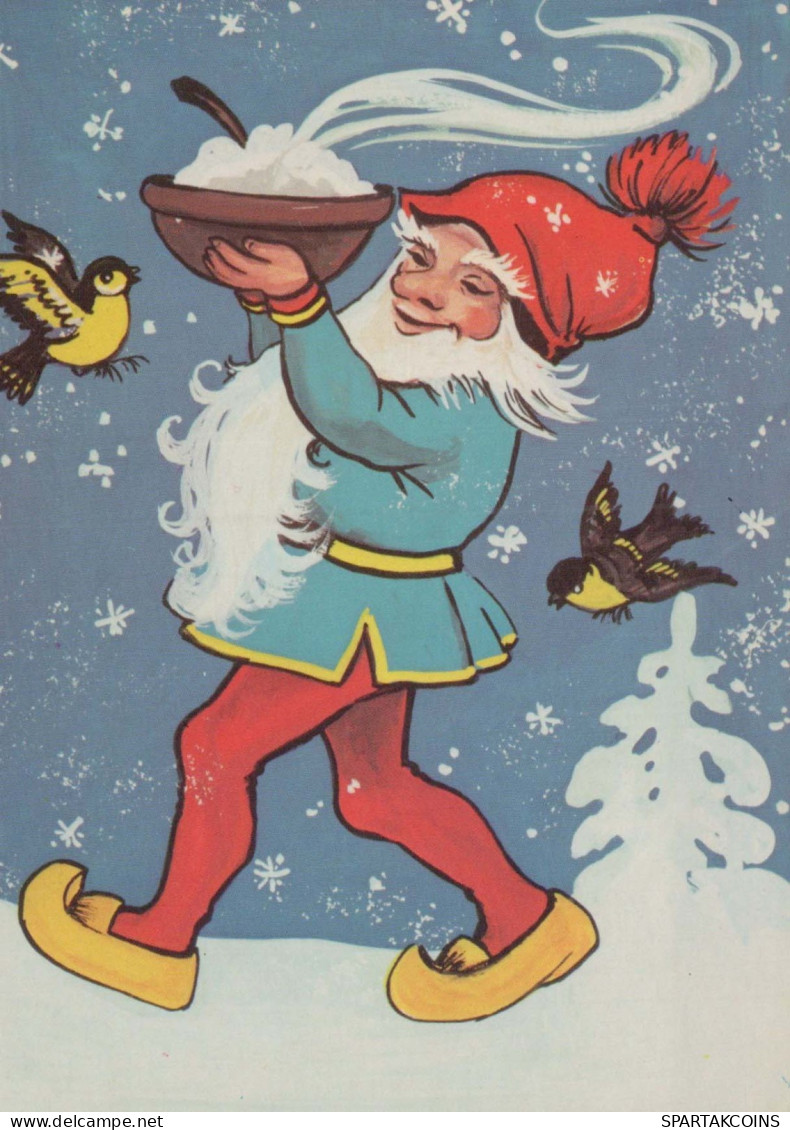 BABBO NATALE Buon Anno Natale Vintage Cartolina CPSM #PBL220.IT - Santa Claus