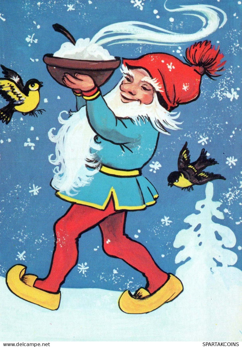 BABBO NATALE Buon Anno Natale Vintage Cartolina CPSM #PBL220.IT - Santa Claus