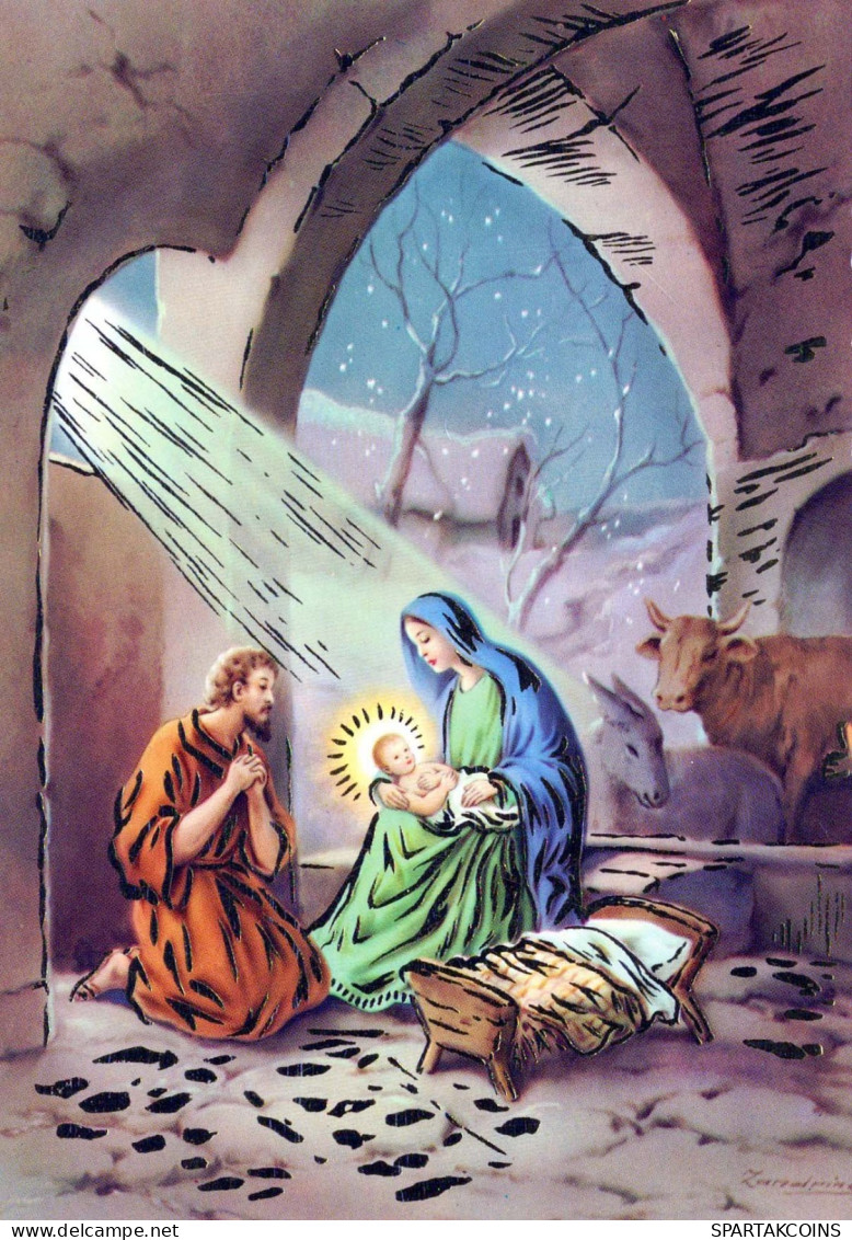 Vergine Maria Madonna Gesù Bambino Natale Religione Vintage Cartolina CPSM #PBB879.IT - Vierge Marie & Madones