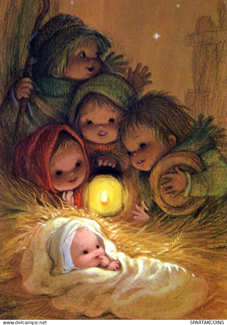 BAMBINO Scena Paesaggio Gesù Bambino Vintage Cartolina CPSM #PBB557.IT - Taferelen En Landschappen