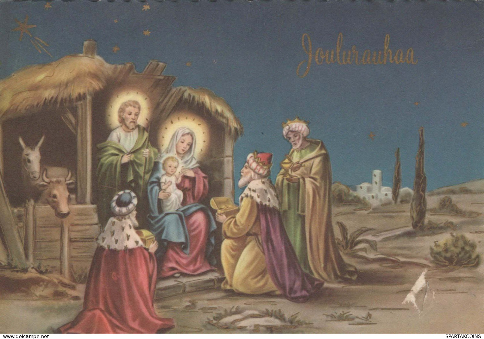 Vergine Maria Madonna Gesù Bambino Natale Religione Vintage Cartolina CPSM #PBB617.IT - Jungfräuliche Marie Und Madona