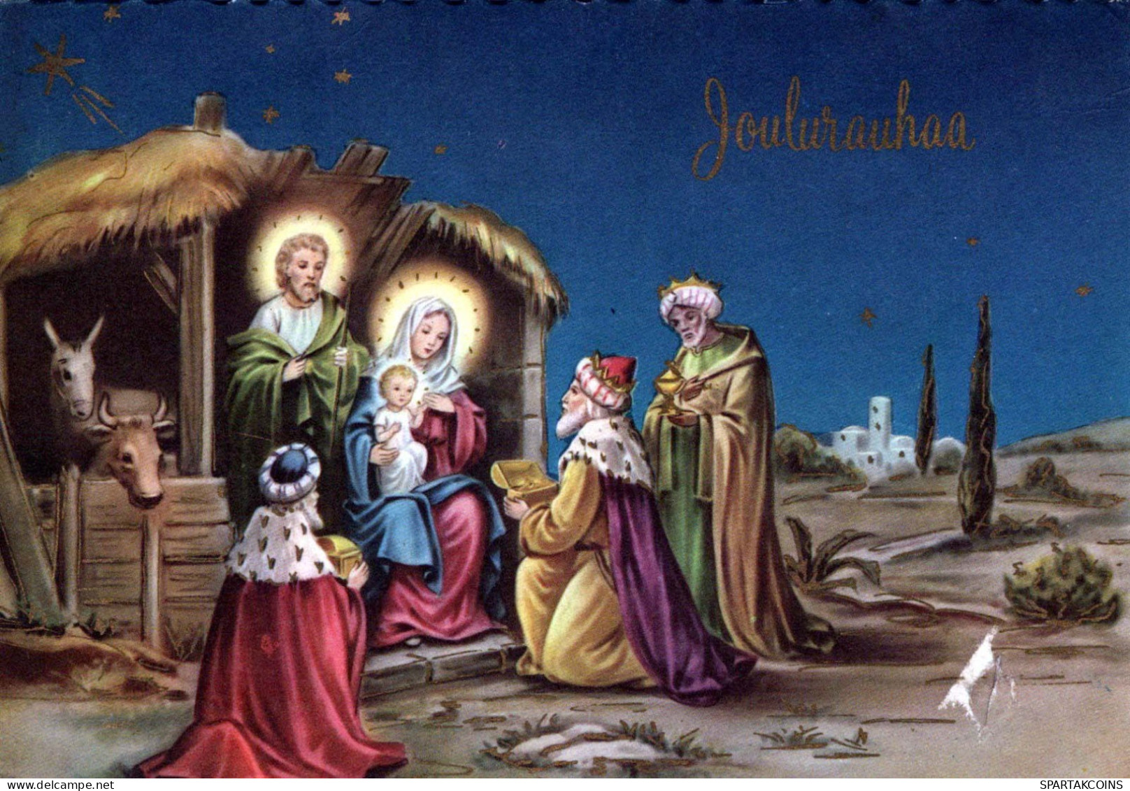 Vergine Maria Madonna Gesù Bambino Natale Religione Vintage Cartolina CPSM #PBB617.IT - Virgen Mary & Madonnas