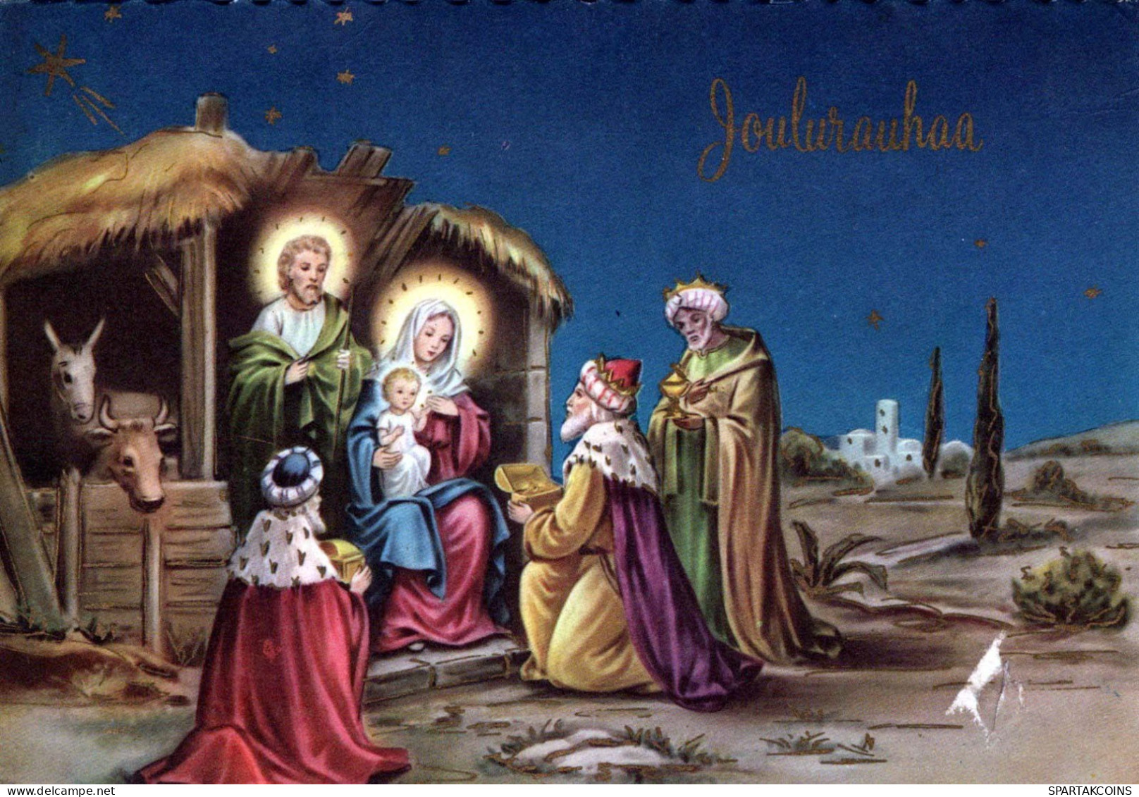 Vergine Maria Madonna Gesù Bambino Natale Religione Vintage Cartolina CPSM #PBB617.IT - Virgen Maria Y Las Madonnas