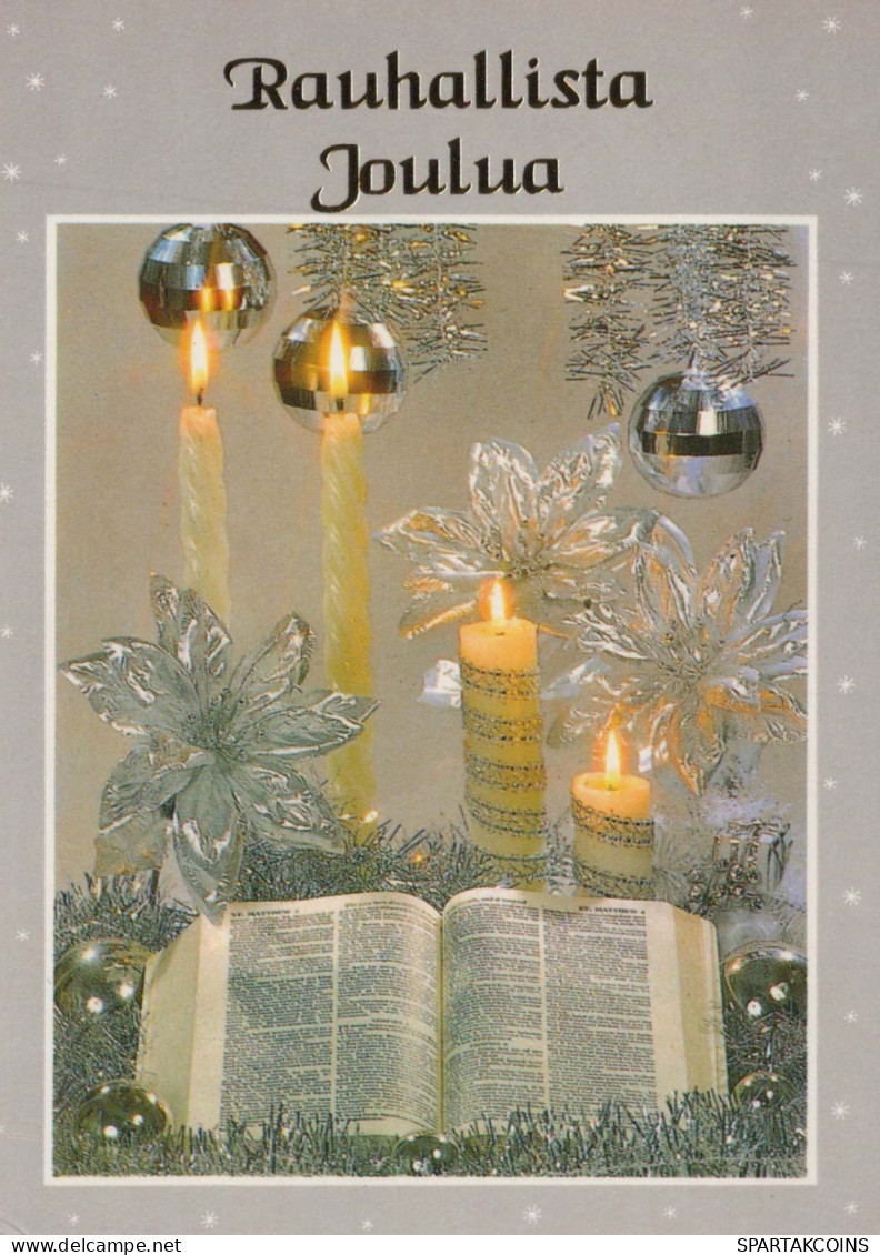 Buon Anno Natale CANDELA Vintage Cartolina CPSM #PAY354.IT - Neujahr