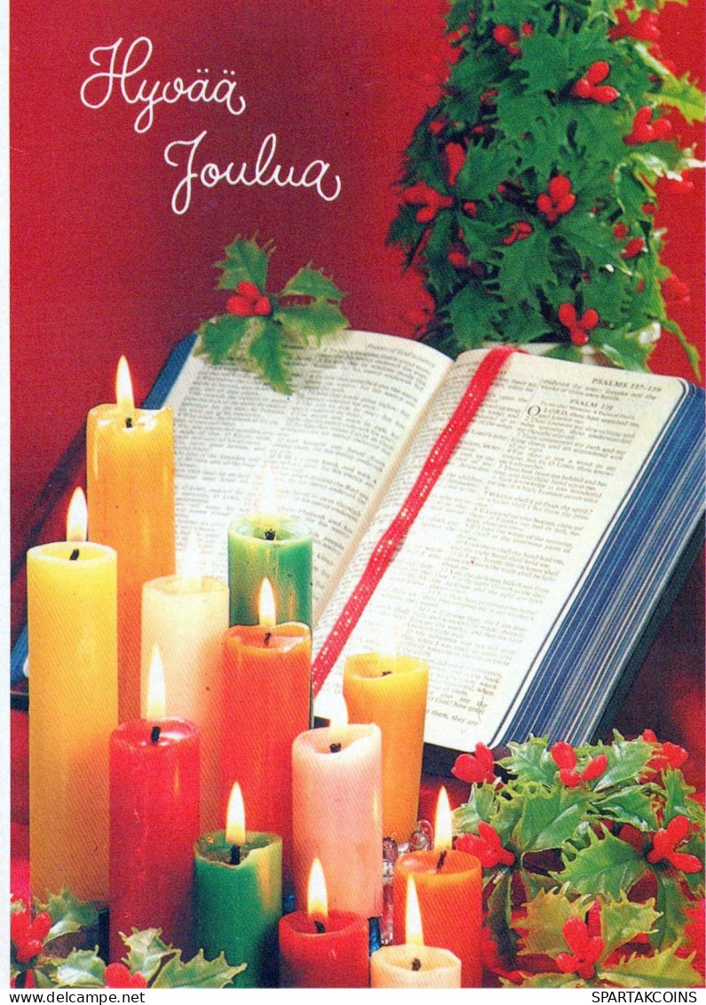 Buon Anno Natale CANDELA Vintage Cartolina CPSM #PAW099.IT - Neujahr