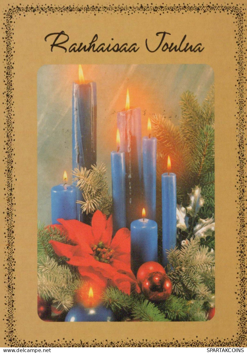 Buon Anno Natale CANDELA Vintage Cartolina CPSM #PAW039.IT - Neujahr