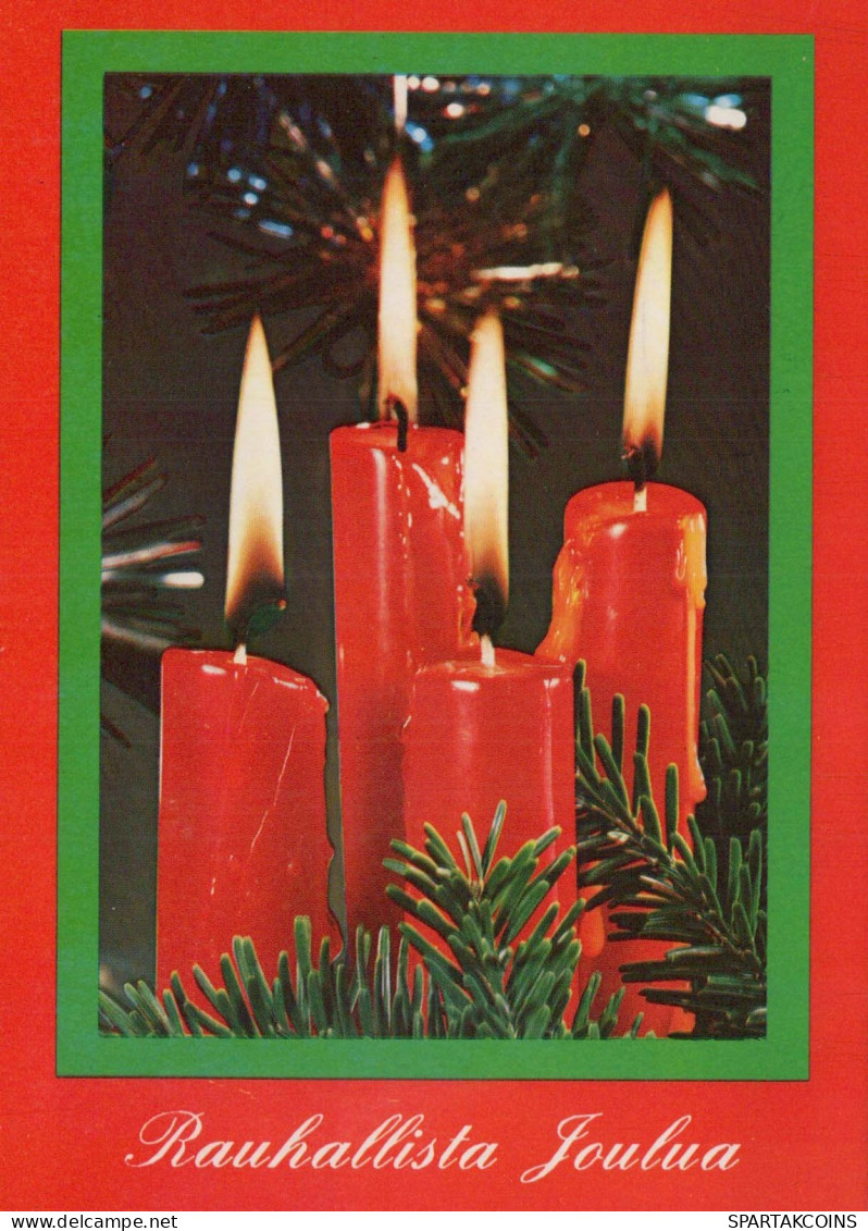 Buon Anno Natale CANDELA Vintage Cartolina CPSM #PAV856.IT - Año Nuevo