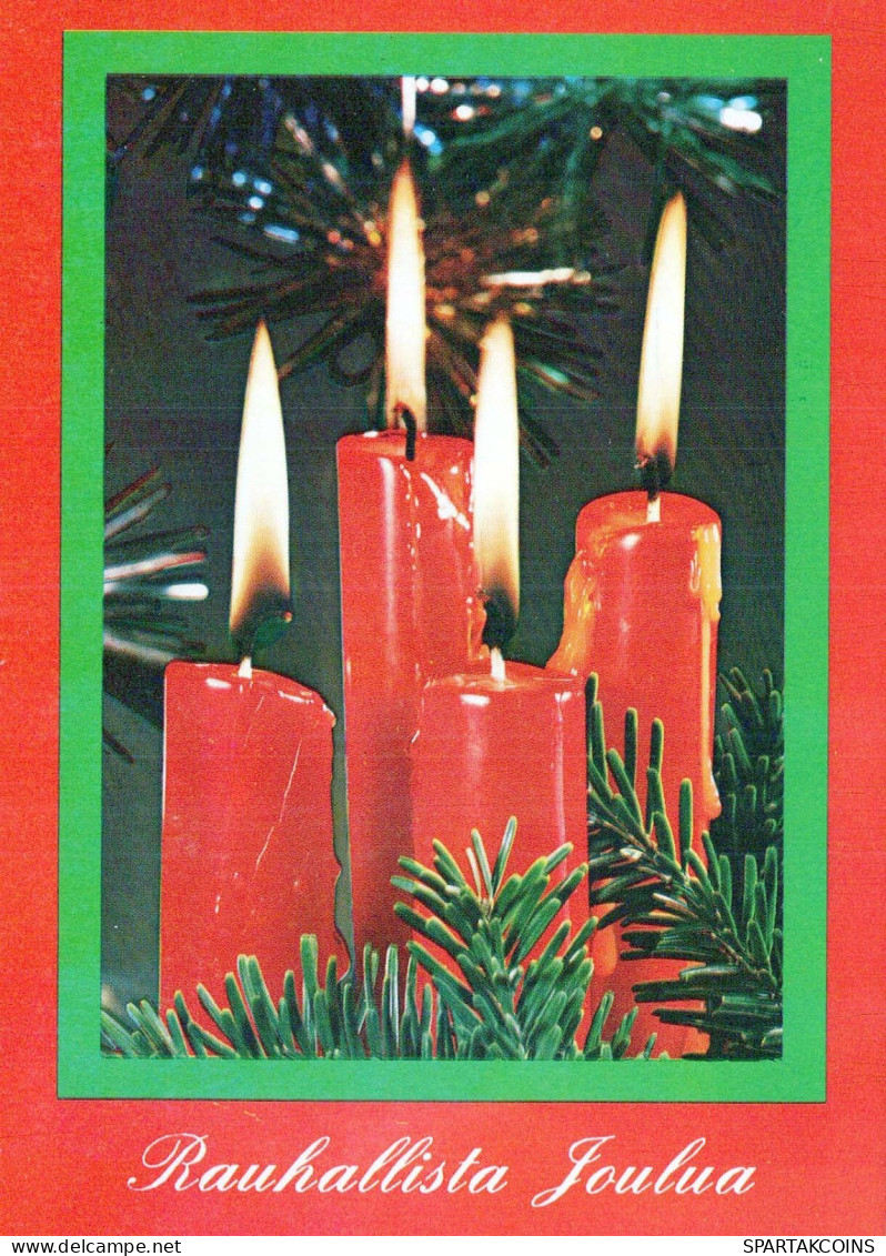 Buon Anno Natale CANDELA Vintage Cartolina CPSM #PAV856.IT - Año Nuevo