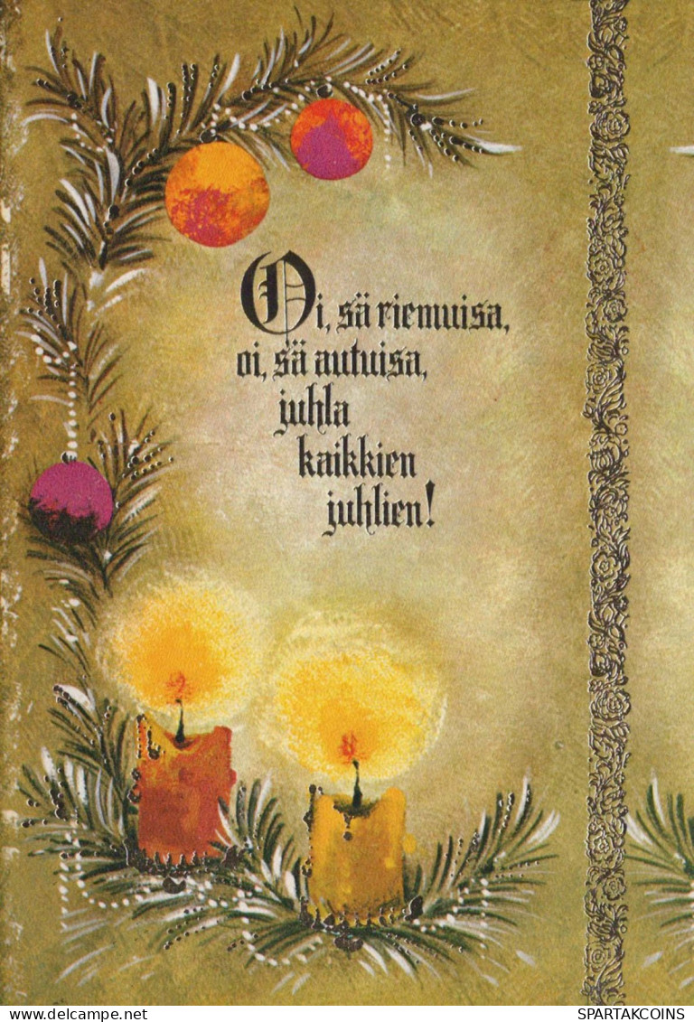 Buon Anno Natale CANDELA Vintage Cartolina CPSM #PAV308.IT - Año Nuevo