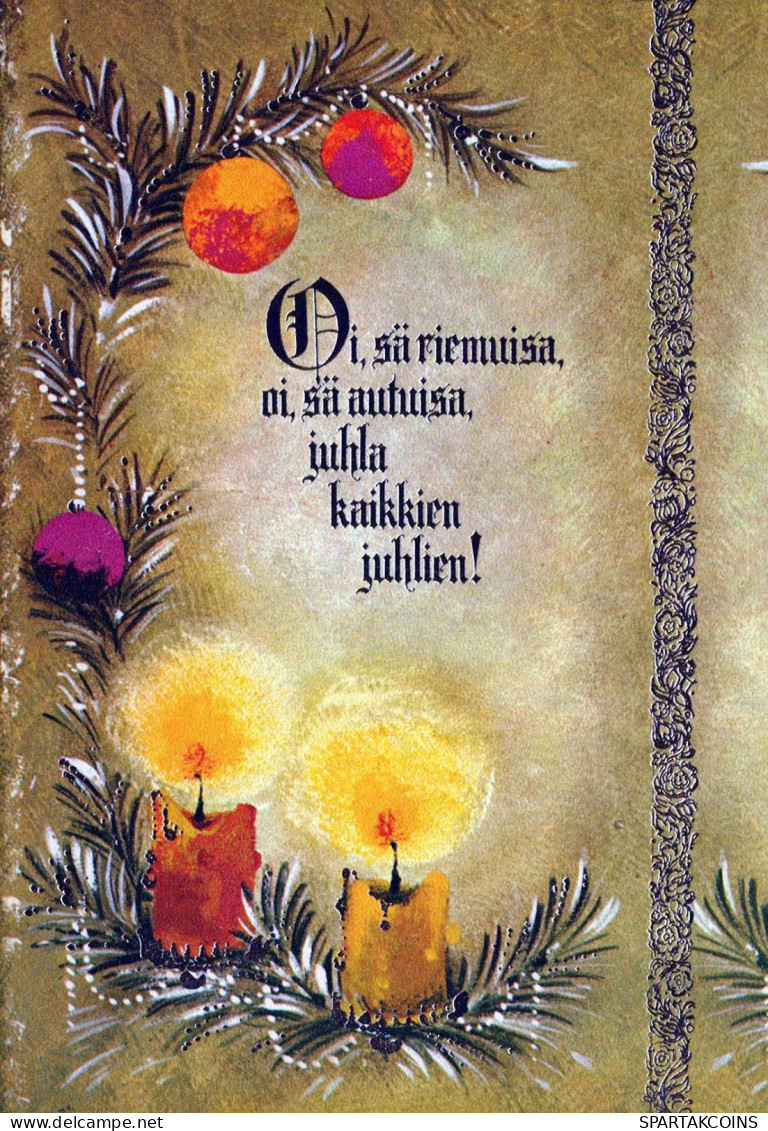 Buon Anno Natale CANDELA Vintage Cartolina CPSM #PAV308.IT - Año Nuevo