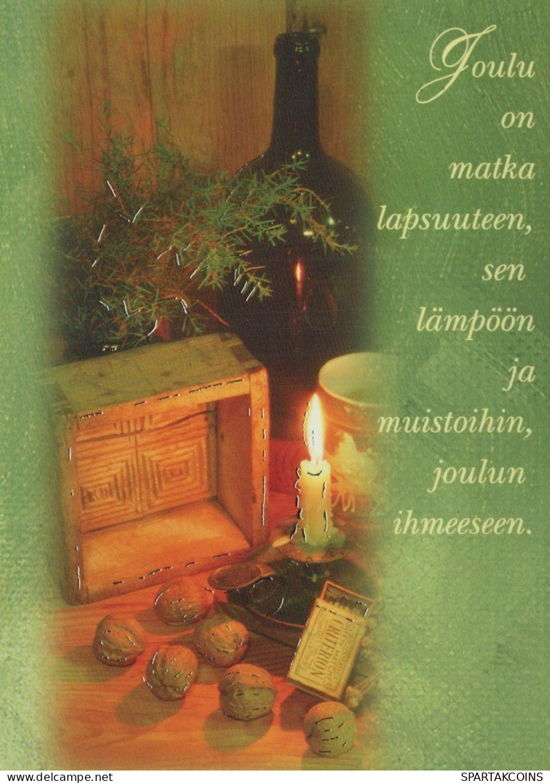 Buon Anno Natale CANDELA Vintage Cartolina CPSM #PAV121.IT - Neujahr