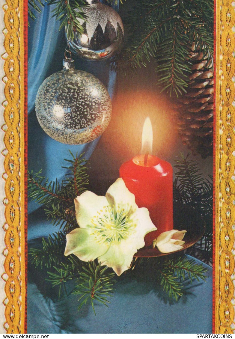 Buon Anno Natale CANDELA Vintage Cartolina CPSM #PAV612.IT - Neujahr