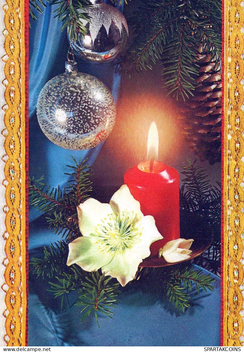 Buon Anno Natale CANDELA Vintage Cartolina CPSM #PAV612.IT - Año Nuevo