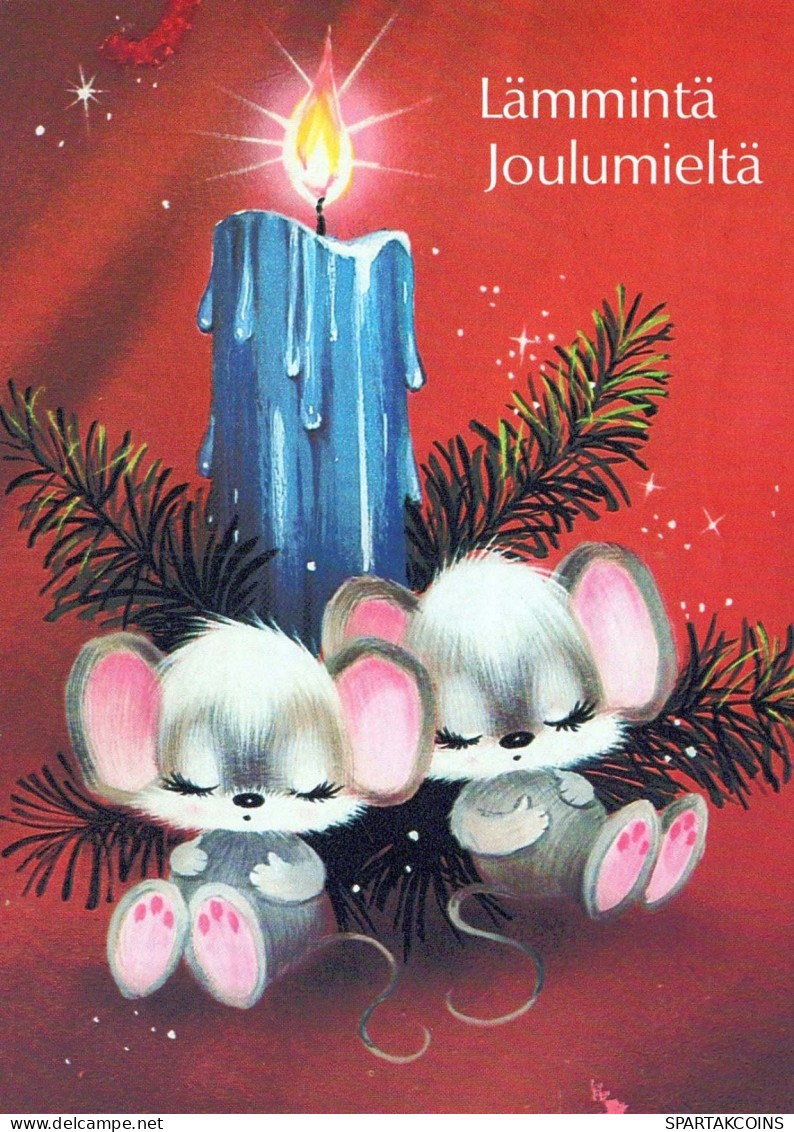 Buon Anno Natale MOUSE Vintage Cartolina CPSM #PAU981.IT - Neujahr
