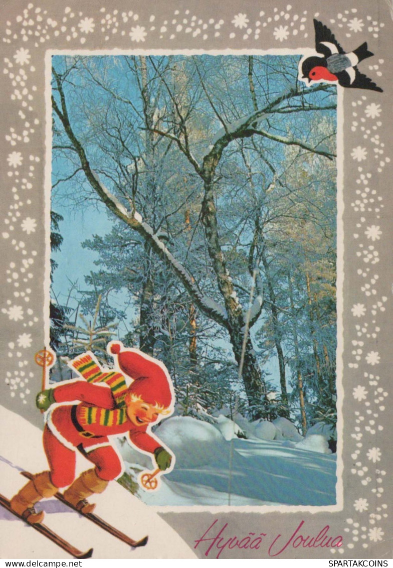 BABBO NATALE Buon Anno Natale Vintage Cartolina CPSM #PAV673.IT - Santa Claus