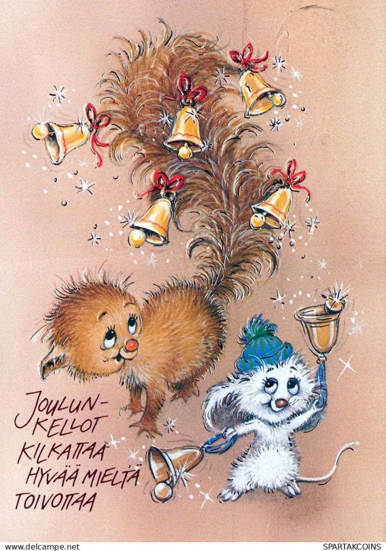 Buon Anno Natale MOUSE Vintage Cartolina CPSM #PAU916.IT - Neujahr