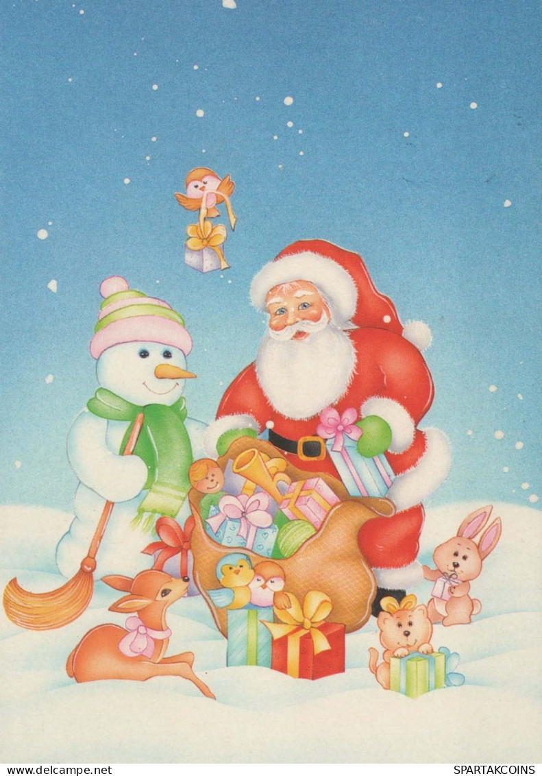 Buon Anno Natale PUPAZZO Vintage Cartolina CPSM #PAU380.IT - Año Nuevo
