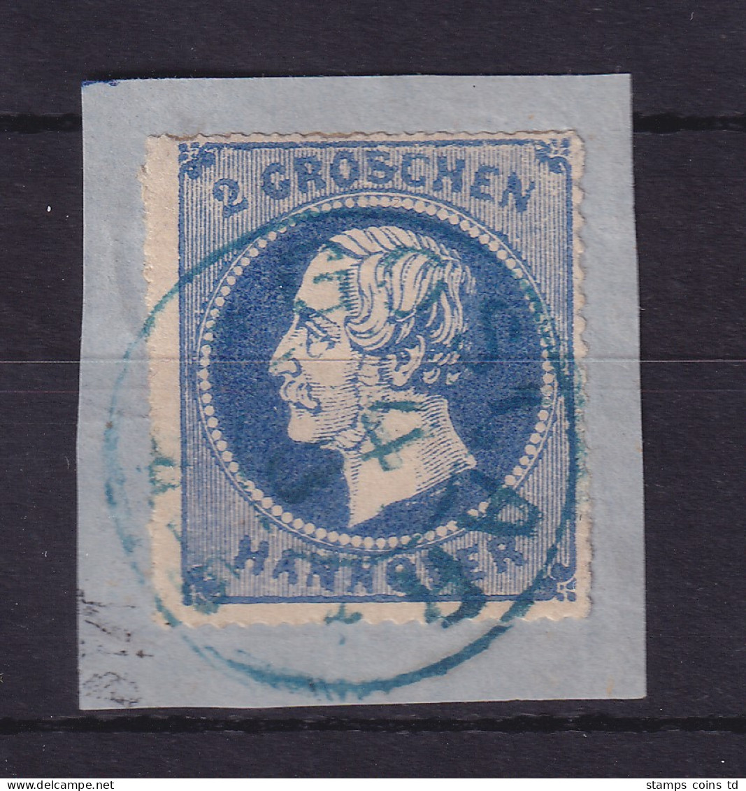 Hannover 1864 König Georg V. 2 Groschen Mi.-Nr. 24y O Auf Briefstück - Hanovre