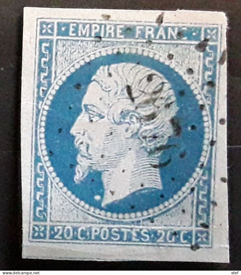 Empire No 14 A Nuance Bleu Clair VARIETE POINT BLANC Obl Pc 2676  De RIGUEPEU,  Haute Garonne Indice 17, TB - 1853-1860 Napoleone III