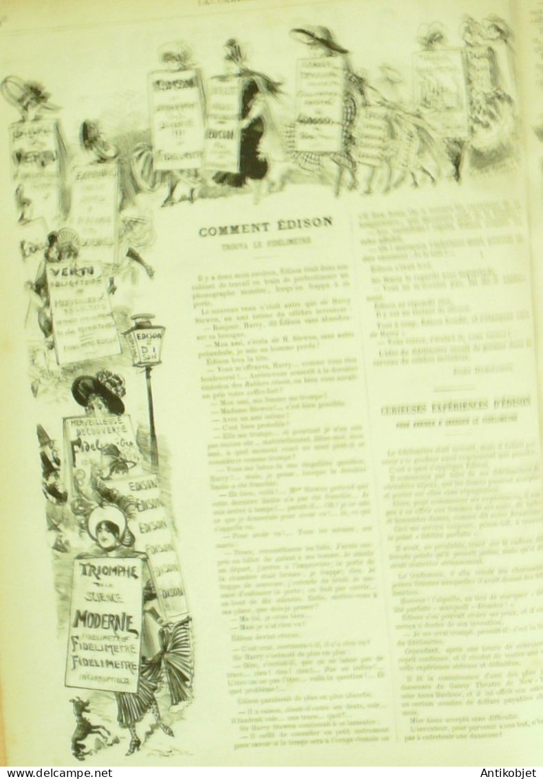 La Caricature 1880 N°  25 Invention D'Edison Le Fidélimètre Barret Robida Quidam - Magazines - Before 1900