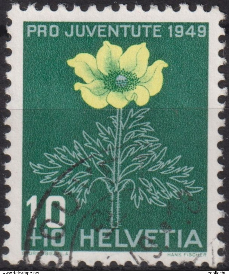 1949 Schweiz Pro Juventute ° Mi:CH 542 Yt:CH 494, Zum:CH J130, Schwefelanemone - Used Stamps