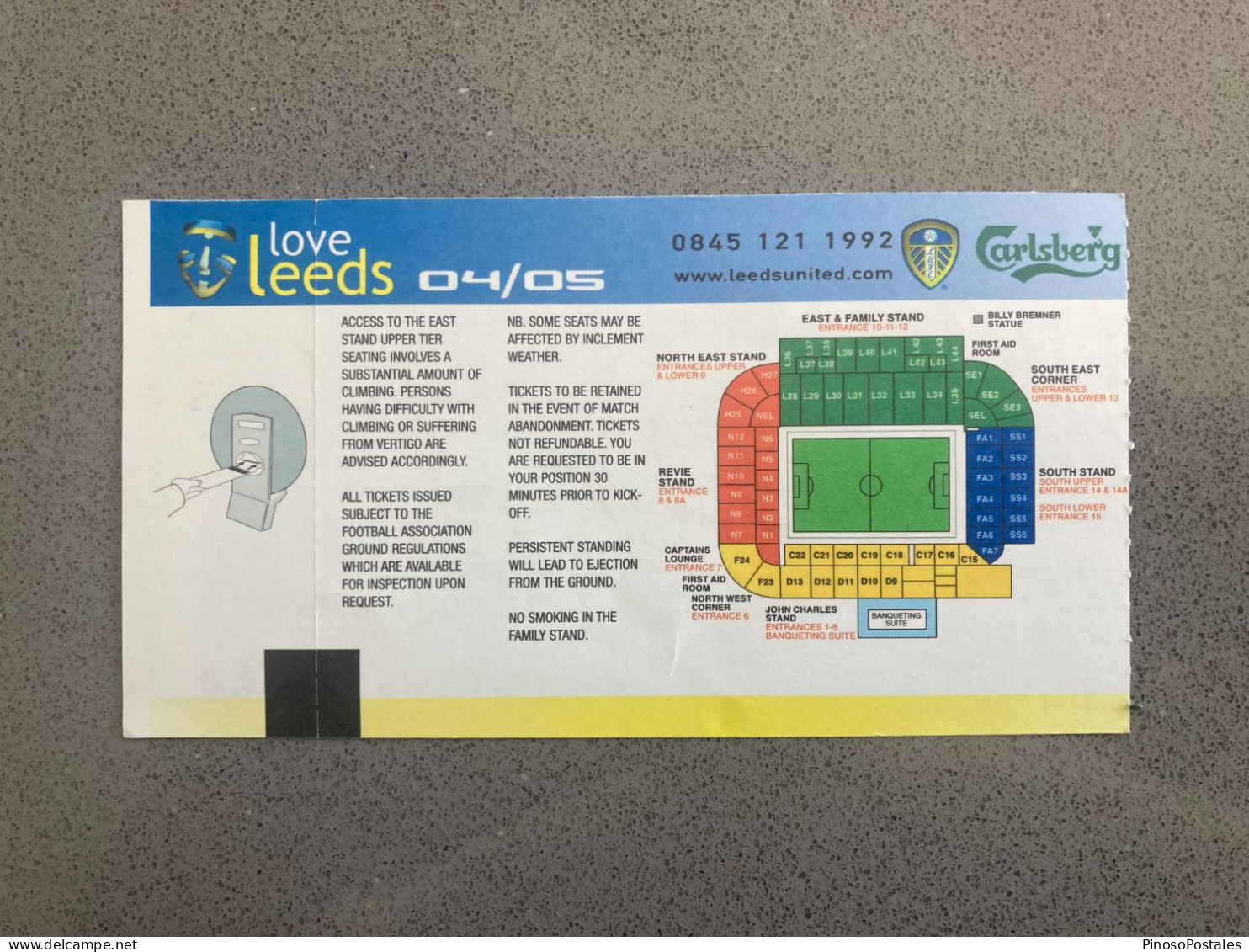 Leeds United V Millwall 2004-05 Match Ticket - Eintrittskarten