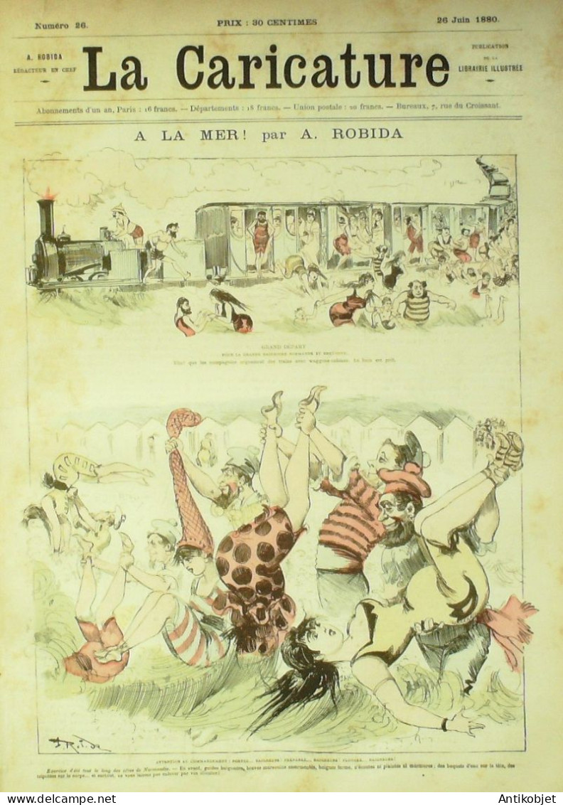 La Caricature 1880 N°  26 A La Mer Robida Draner - Magazines - Before 1900