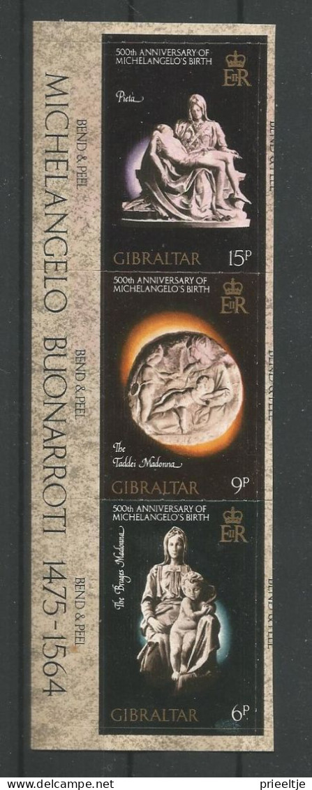 Gibraltar 1975 Michel Angelo S.A. Strip Y.T. 332/334 ** - Gibilterra