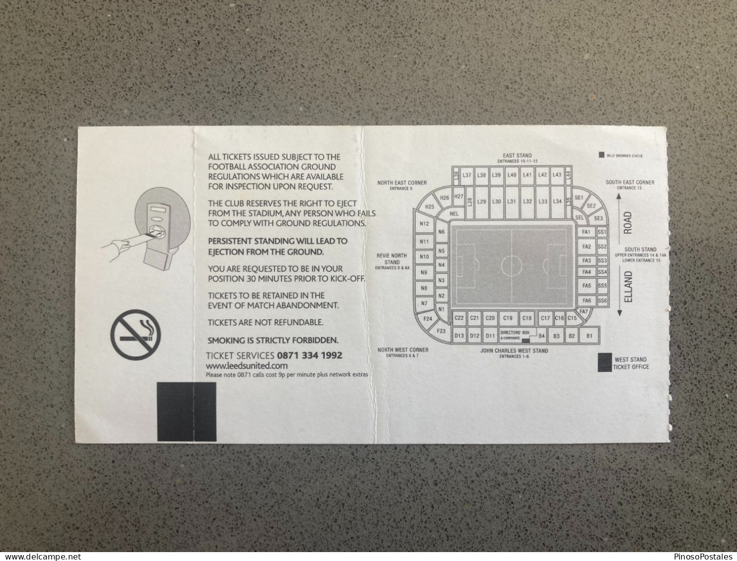 Leeds United V Middlesbrough 2010-11 Match Ticket - Tickets & Toegangskaarten