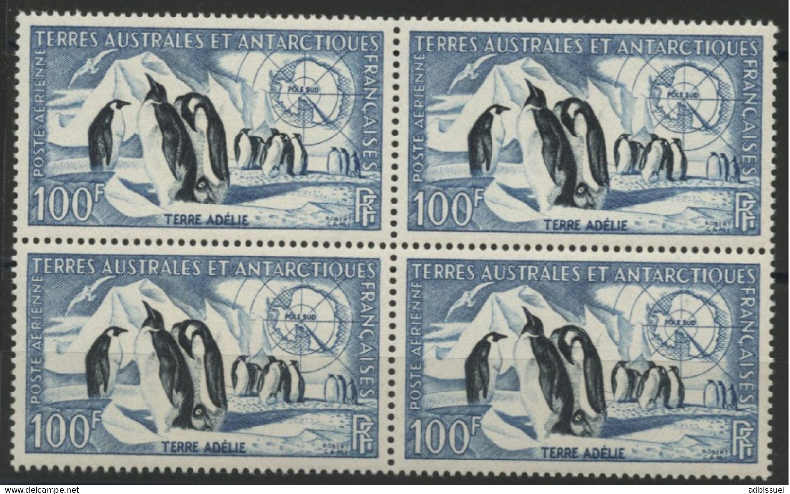 TAAF Poste Aérienne PA N° 3 Bloc De 4 COTE 240 €. Neuf Sans Charnière ** (MNH) Voir Description - Luftpost