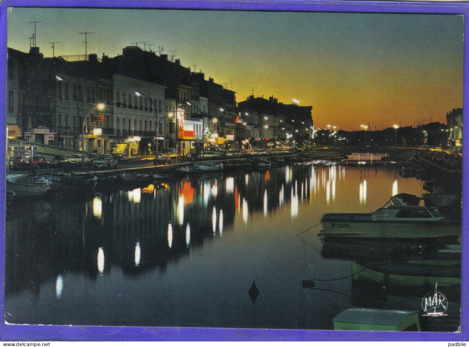 Carte Postale 34. Sete  (Cette) La Nuit  Très Beau Plan - Sete (Cette)