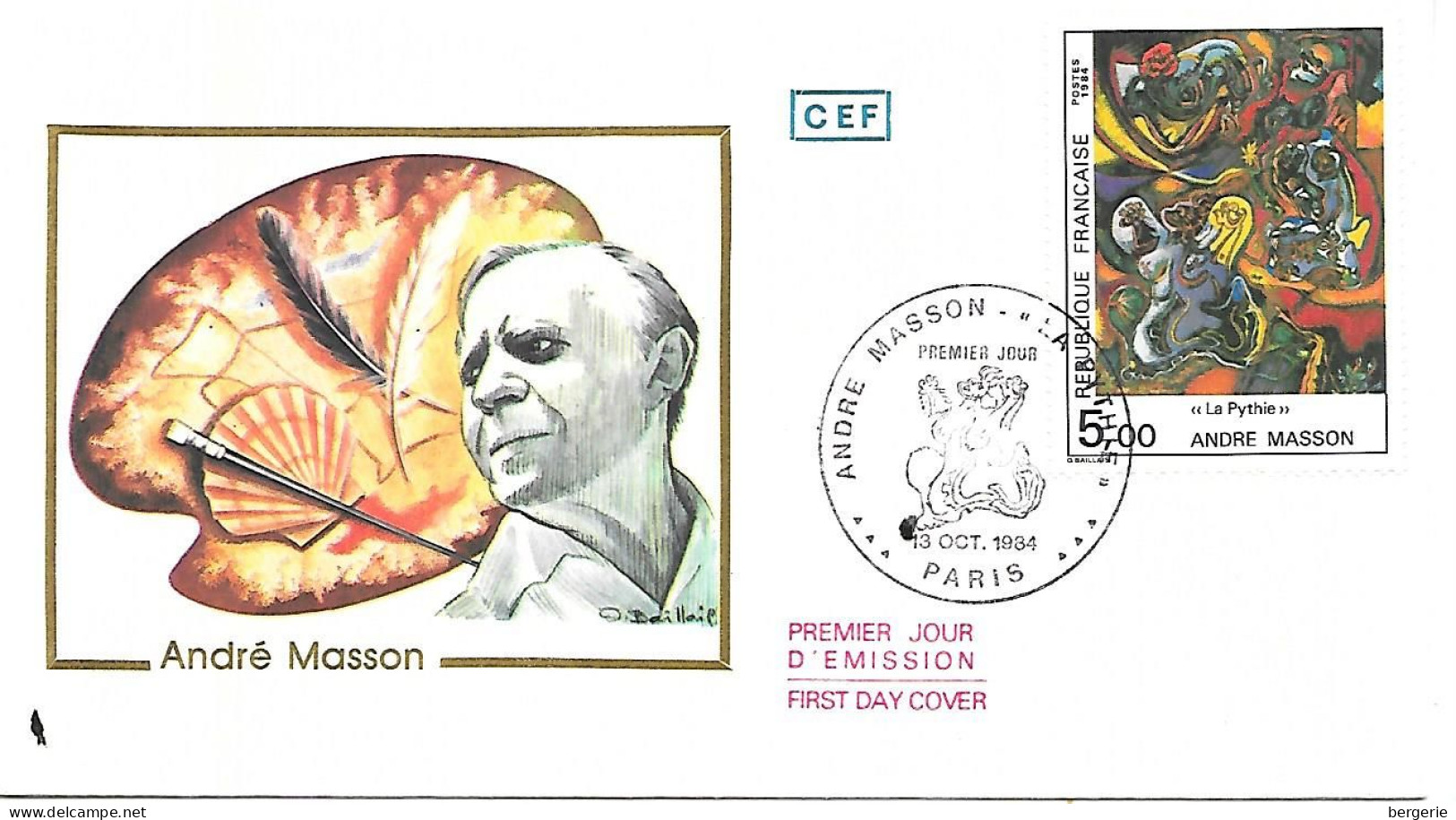 1er/ Jour   1984    -   Tableau De  André Masson - 1980-1989