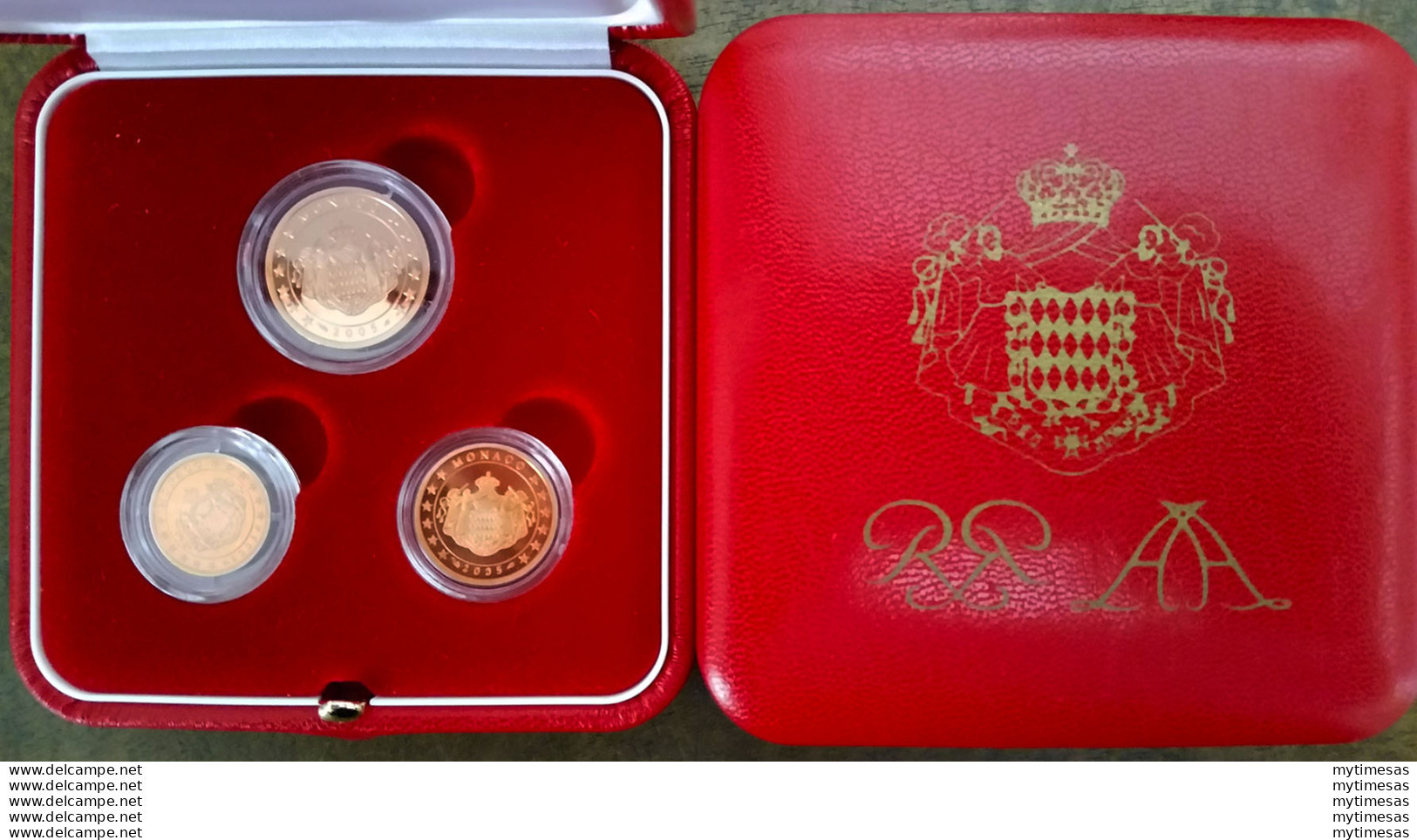 2005 Monaco 1c., 2c., 5c. Trittico Acciaio Ramato FS - Monaco