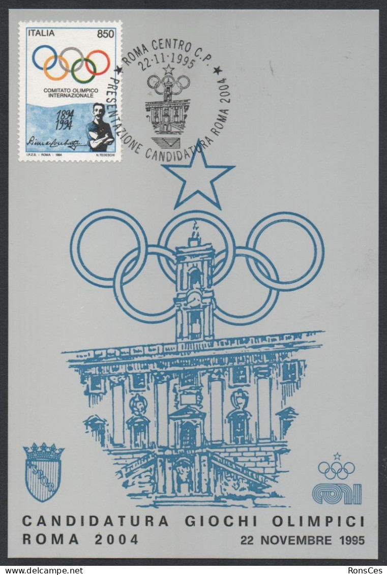 OLYMPIC - ITALIA ROMA 1995 - PRESENTAZIONE CANDIDATURA GIOCHI OLIMPICI ROMA 2004 - FOLDER RICORDO - A - Estate 2004: Atene