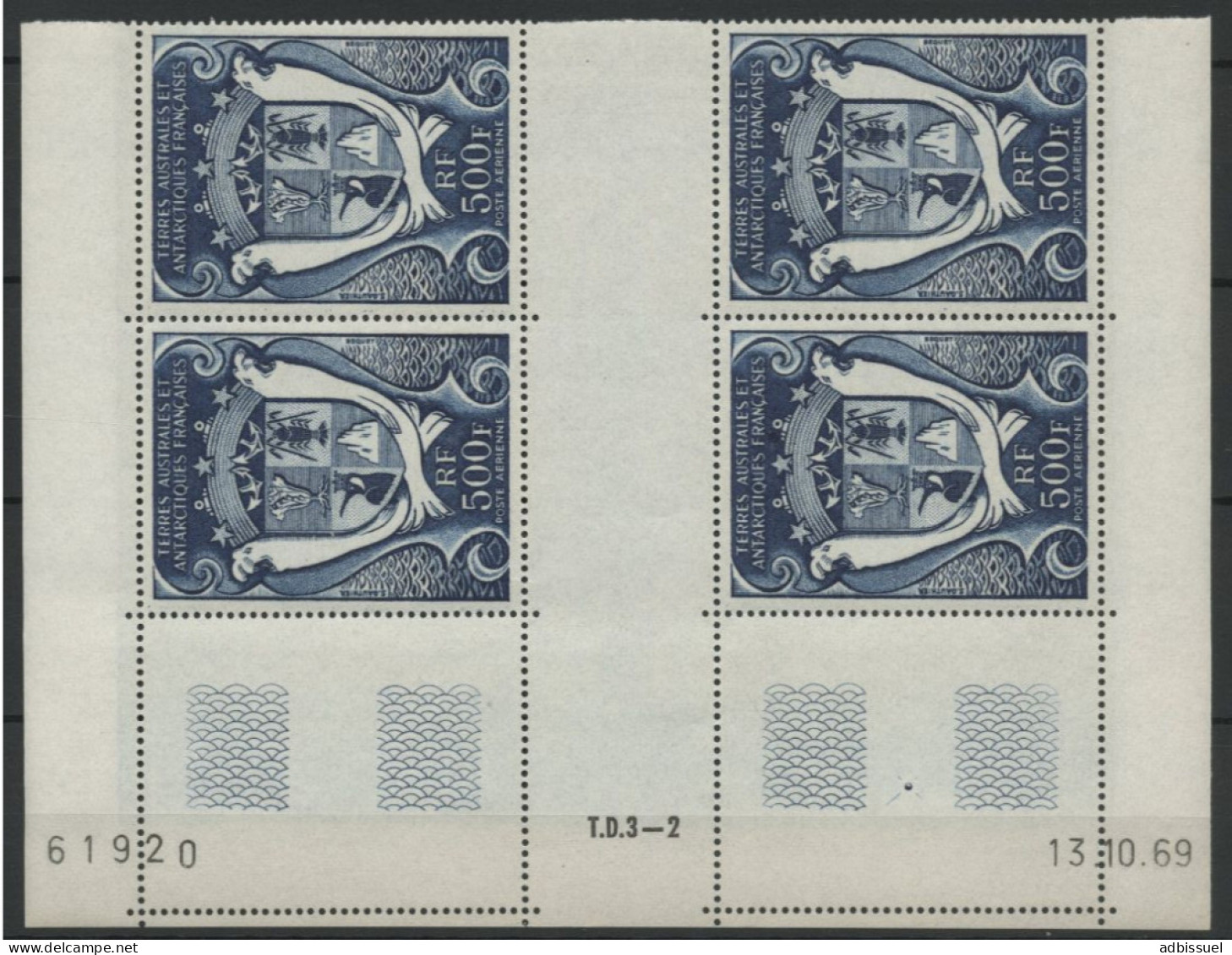 TAAF Poste Aérienne PA N° 21 Bloc De 4 Avec Coin Daté. Neuf Sans Charnière ** (MNH) Voir Description - Airmail