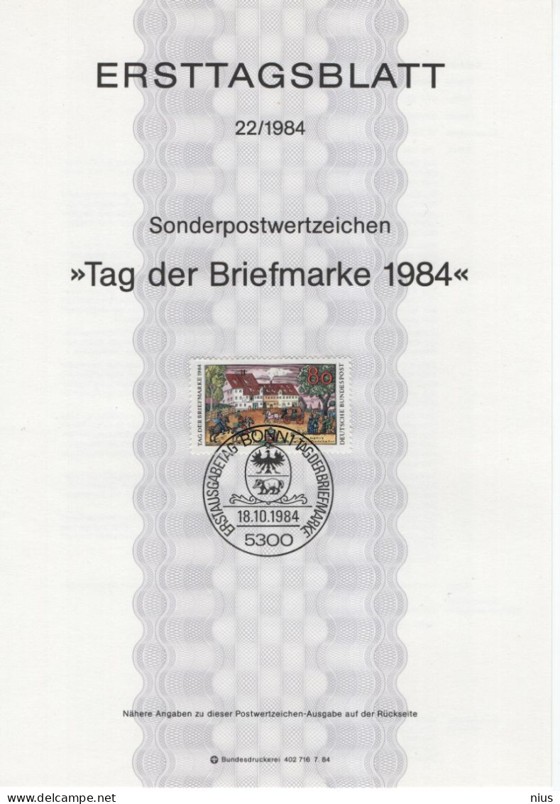 Germany Deutschland 1984-22 Tag Der Briefmarke, Day Of The Stamp, Canceled In Bonn - 1981-1990