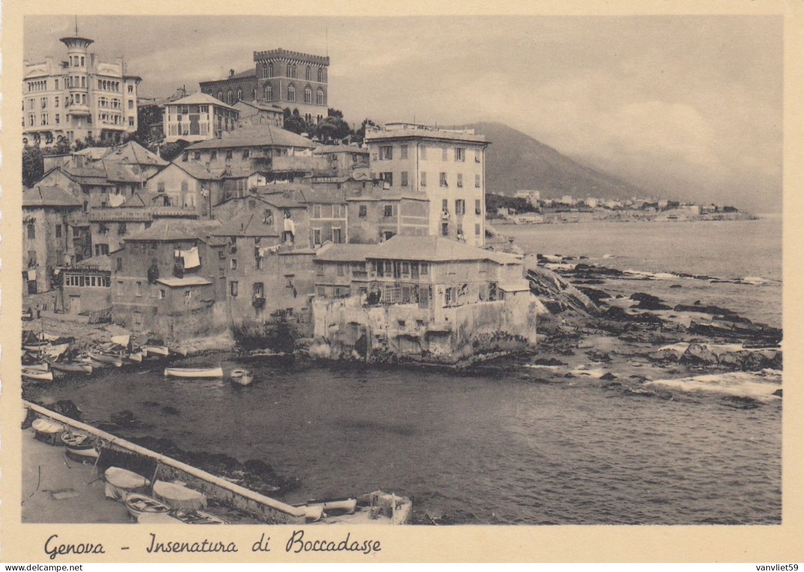 GENOVA-BOCCADASSE-INSENATURA-CARTOLINA VERA FOTOGRAFIA NON  VIAGGIATA 1940-50 - Genova